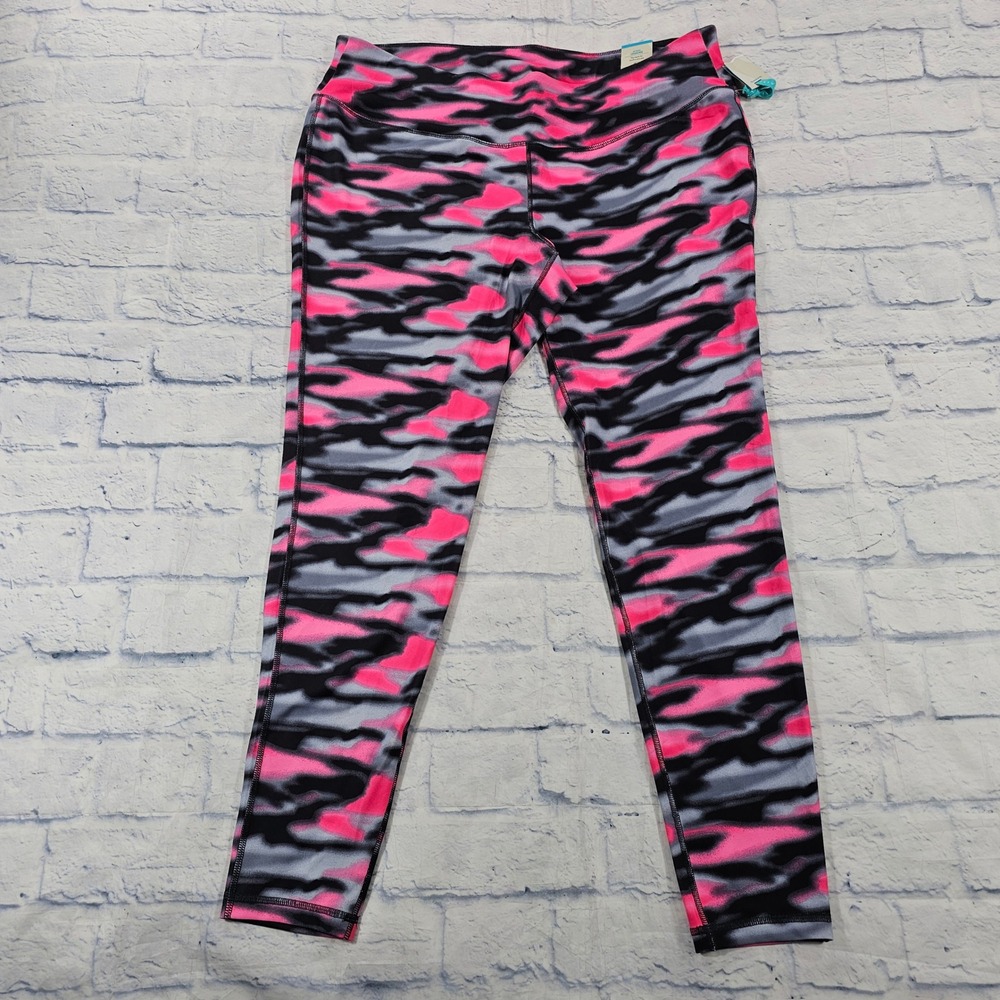 LIVI Active Wicking Leggings WOMEN 18/20 Pink Black Camo Stretch Performance